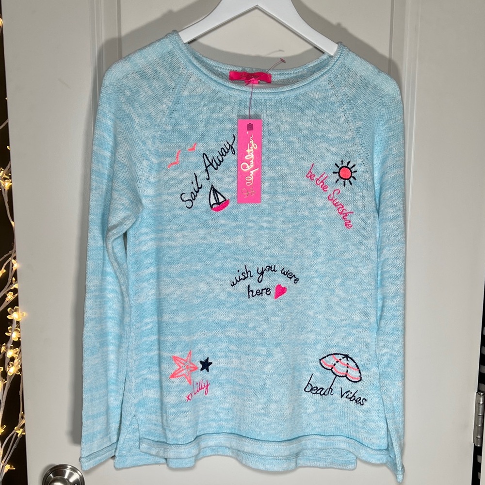 Lilly Pulitzer Danette Embroidered Beach Sweater Size Medium/NWT - Picture 3 of 13